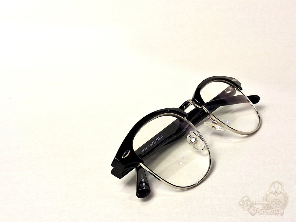 Eyebuydirect Cosmo Black Silver Browline Eyeglass Frames - Image 10
