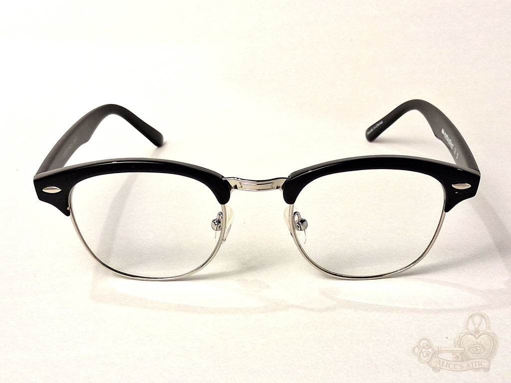 Eyebuydirect Cosmo Black Silver Browline Eyeglass Frames - Image 11