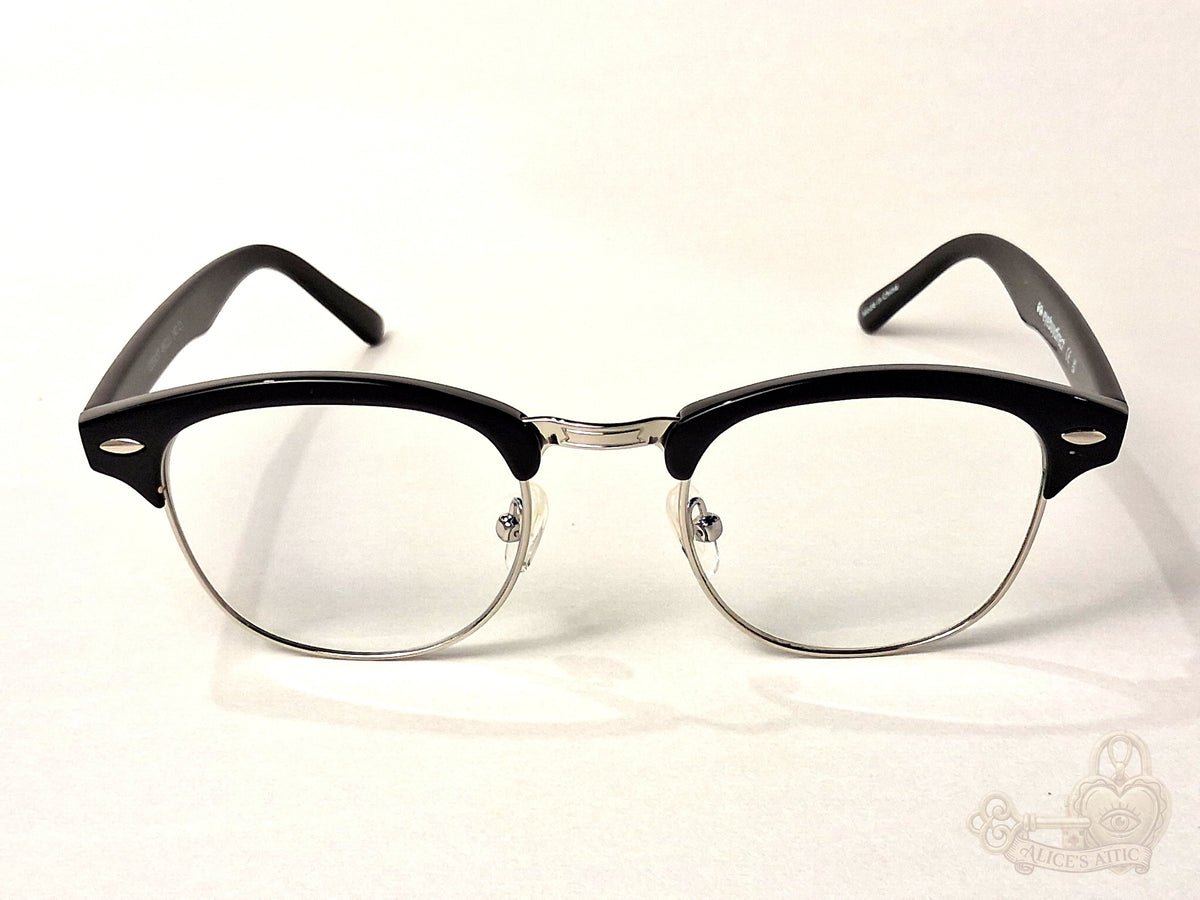 Eyebuydirect Cosmo Black Silver Browline Eyeglass Frames - Image 11