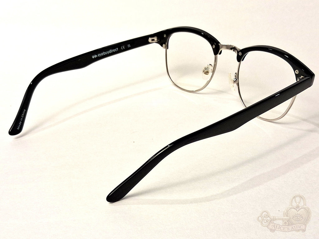 Eyebuydirect Cosmo Black Silver Browline Eyeglass Frames - Image 4