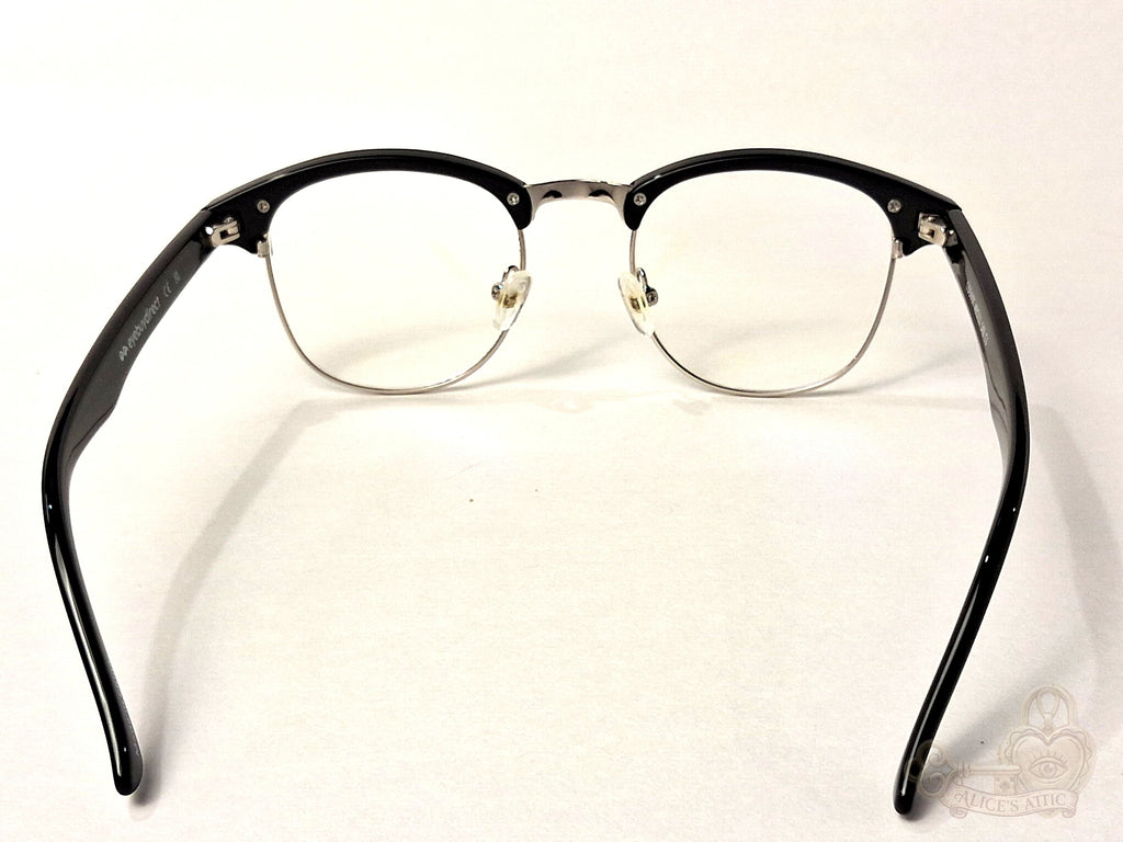 Eyebuydirect Cosmo Black Silver Browline Eyeglass Frames - Image 5
