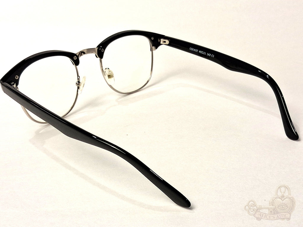 Eyebuydirect Cosmo Black Silver Browline Eyeglass Frames - Image 6