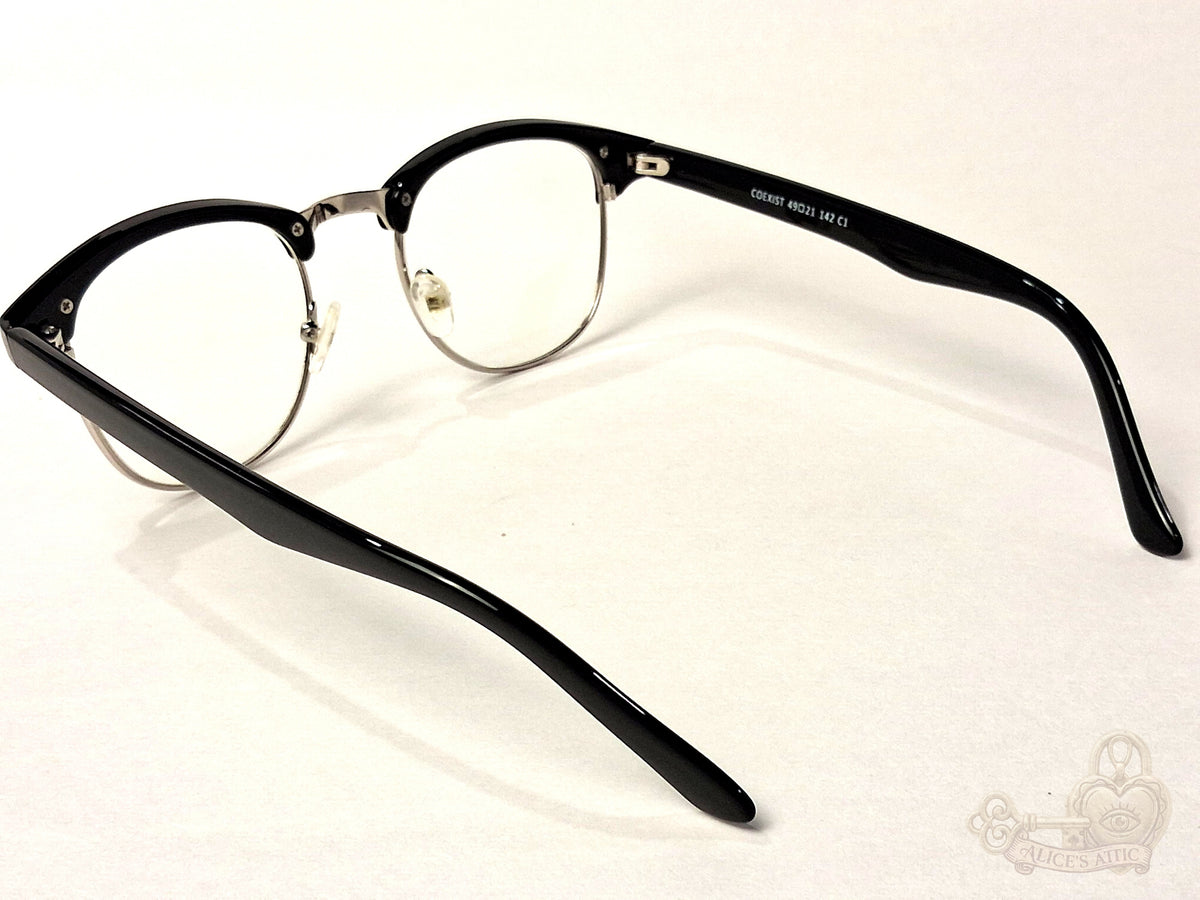 Eyebuydirect Cosmo Black Silver Browline Eyeglass Frames - Image 6