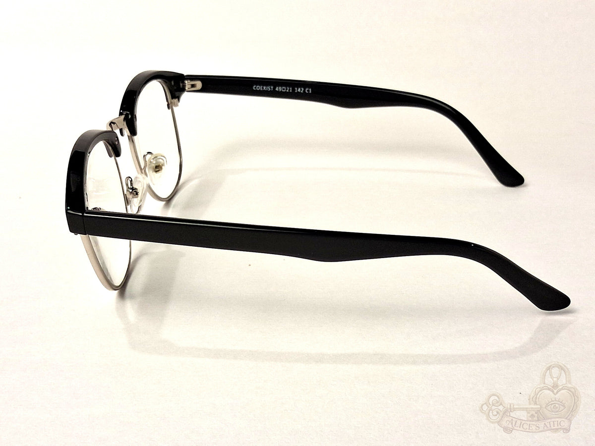 Eyebuydirect Cosmo Black Silver Browline Eyeglass Frames - Image 7