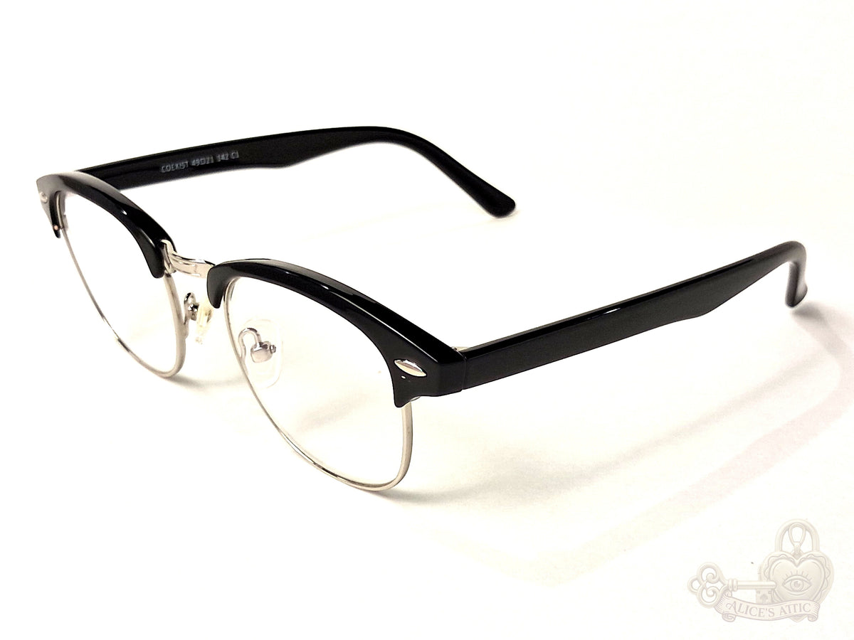 Eyebuydirect Cosmo Black Silver Browline Eyeglass Frames - Image 8