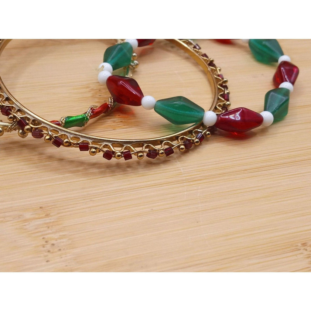 Christmas Themed Jewelry Bundle 5 Bracelets 3 Pairs Earrings