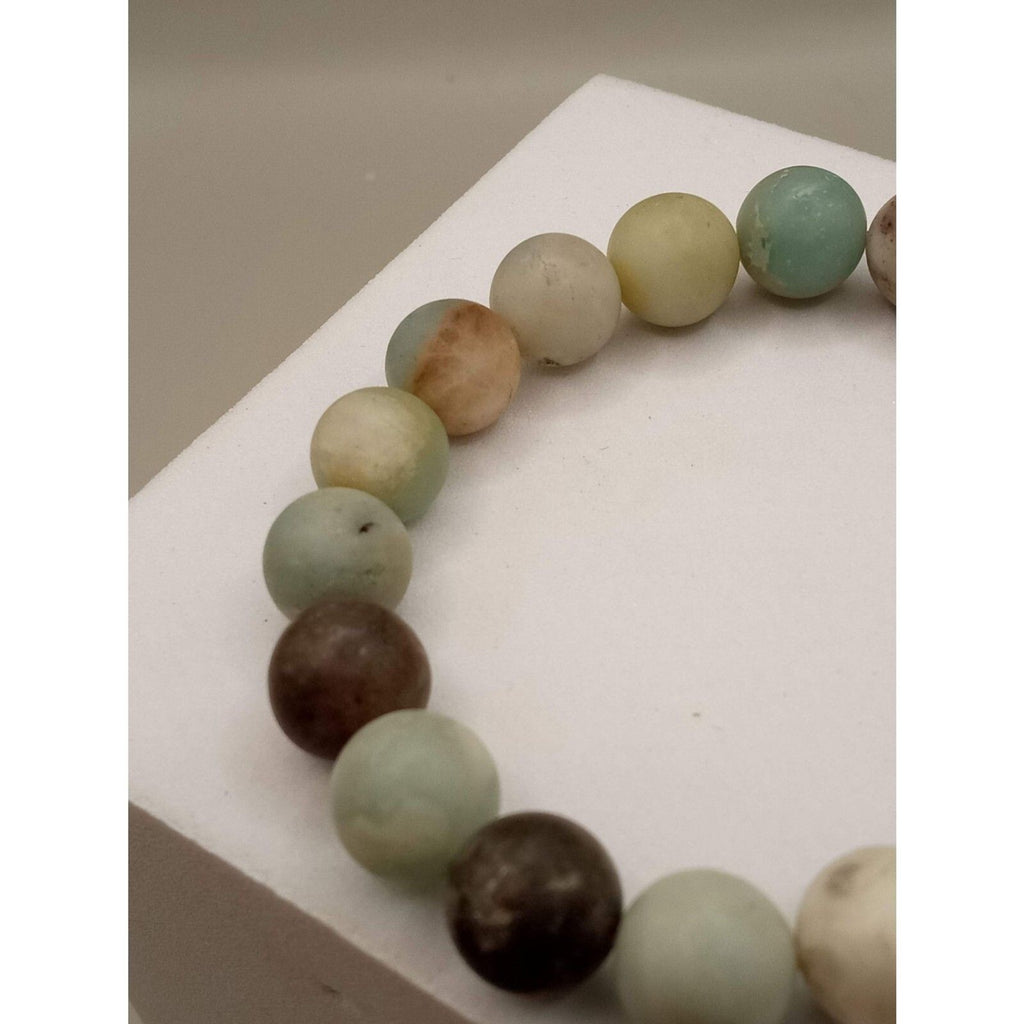 Mixed Amazonite & Jasper Matte Finish Aromatherapy Bracelet