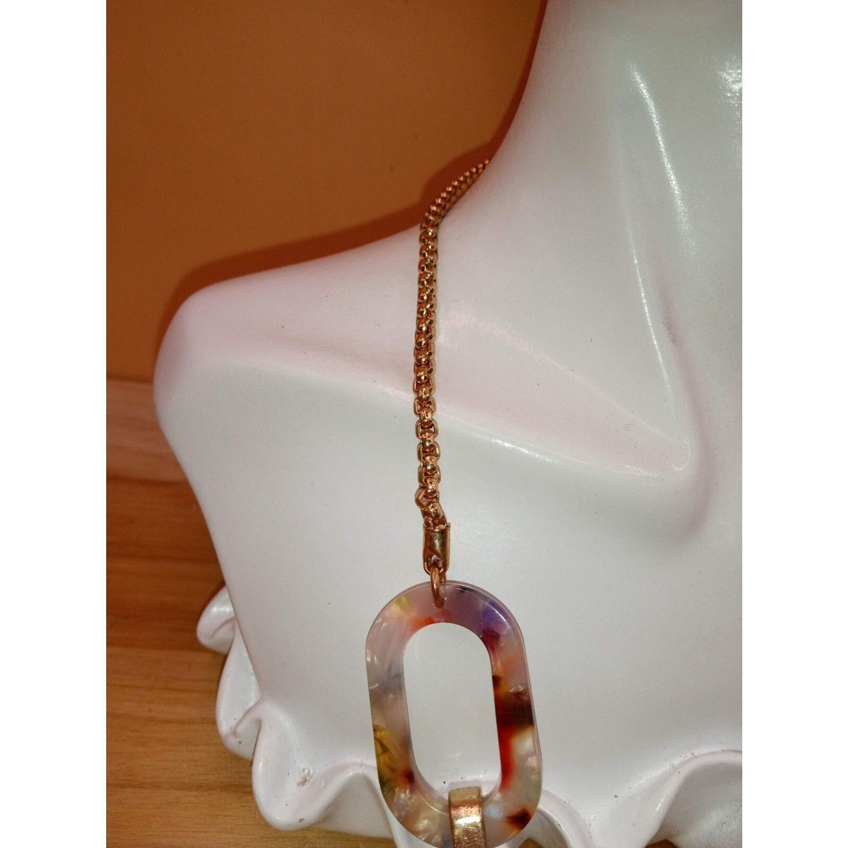Time and Tru Marbled Purple "Blurples" Statement Necklace