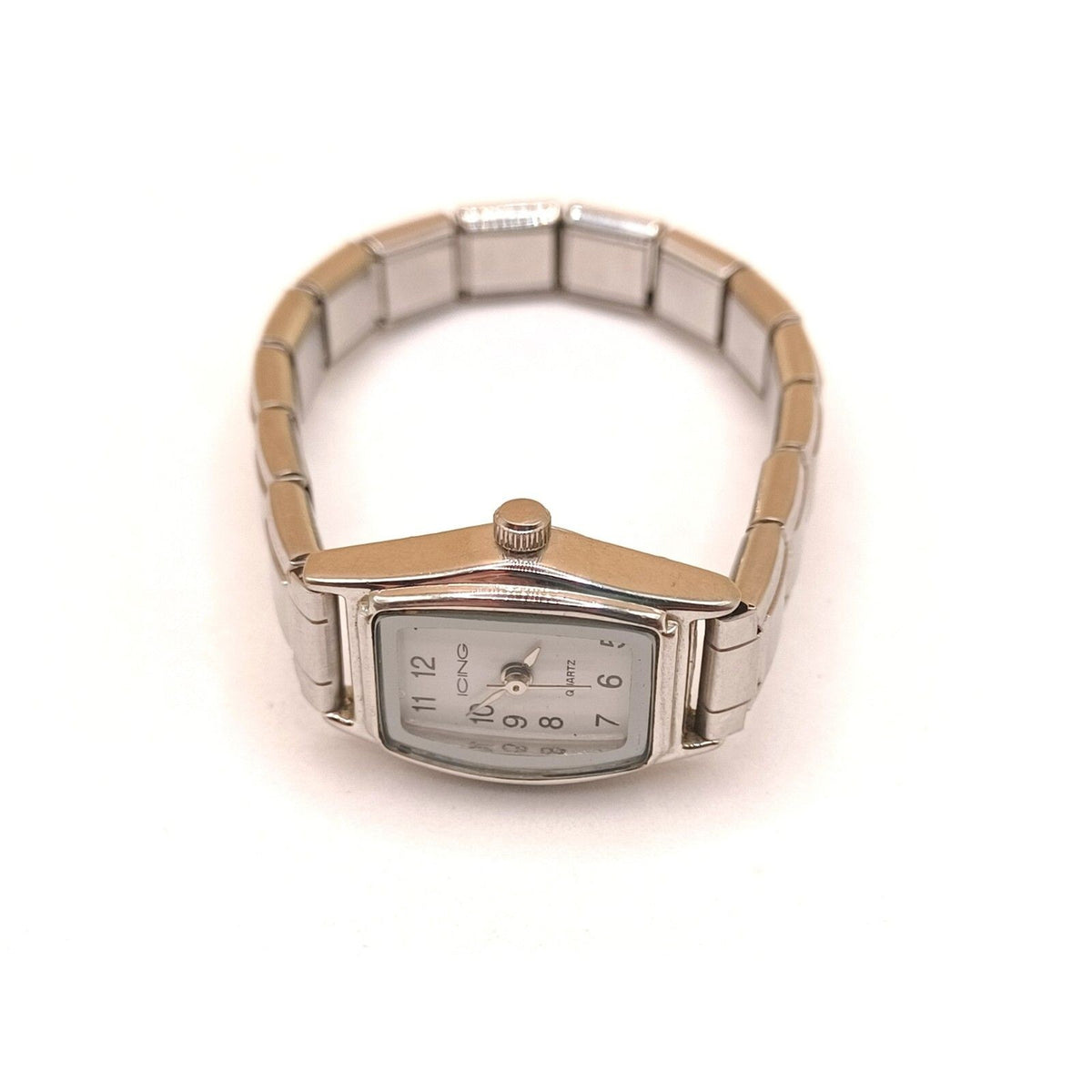 Women's Icing Analog Quartz Silver Tone Bracelet Wrist Watch NEW BATTERY WORKING
