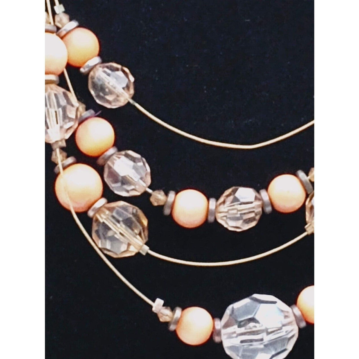 Vintage NY Collection Presley Short Necklace 4 Strand Glass & Lucite Beads