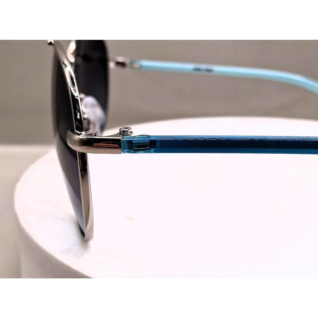 Nine West EW0914 59-14-130 Aqua Blue and Silver Aviator Frame Sunglasses
