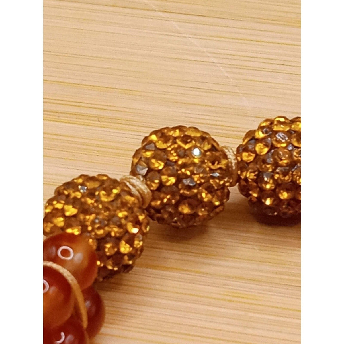Handmade Shambhala Natural Stone Beads Shades of Ginger to Clay Orange Bracelet