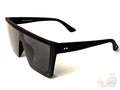 Foster Grant Flat Top Shield Sunglasses Matte Black Oversized Unisex Eyewear - Image 1