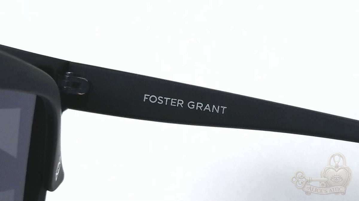 Foster Grant Flat Top Shield Sunglasses Matte Black Oversized Unisex Eyewear - Image 12