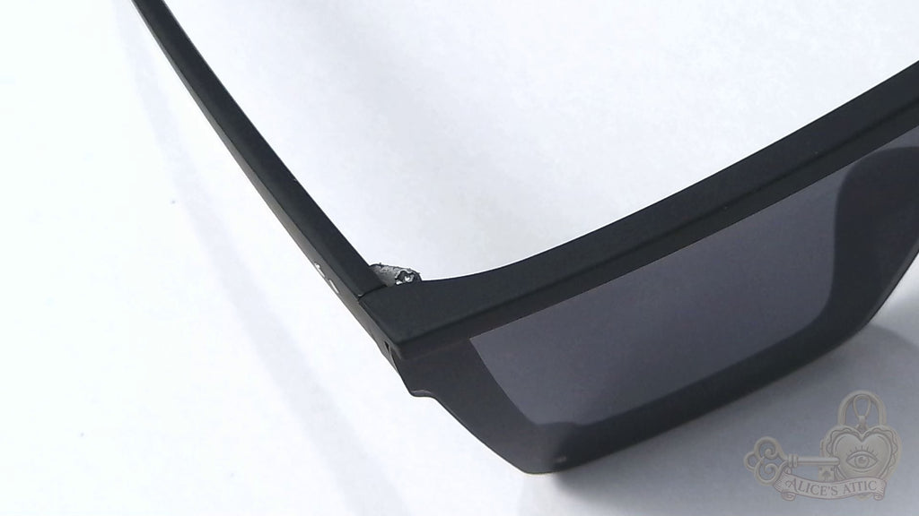 Foster Grant Flat Top Shield Sunglasses Matte Black Oversized Unisex Eyewear - Image 14