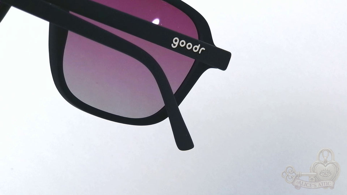 Goodr Retro G Deja Vu Daydream Flat-Top UV400 Sunglasses Navy Blue Pink Fade - Image 13