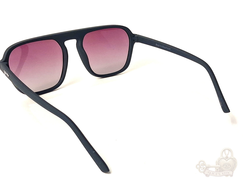 Goodr Retro G Deja Vu Daydream Flat-Top UV400 Sunglasses Navy Blue Pink Fade - Image 4