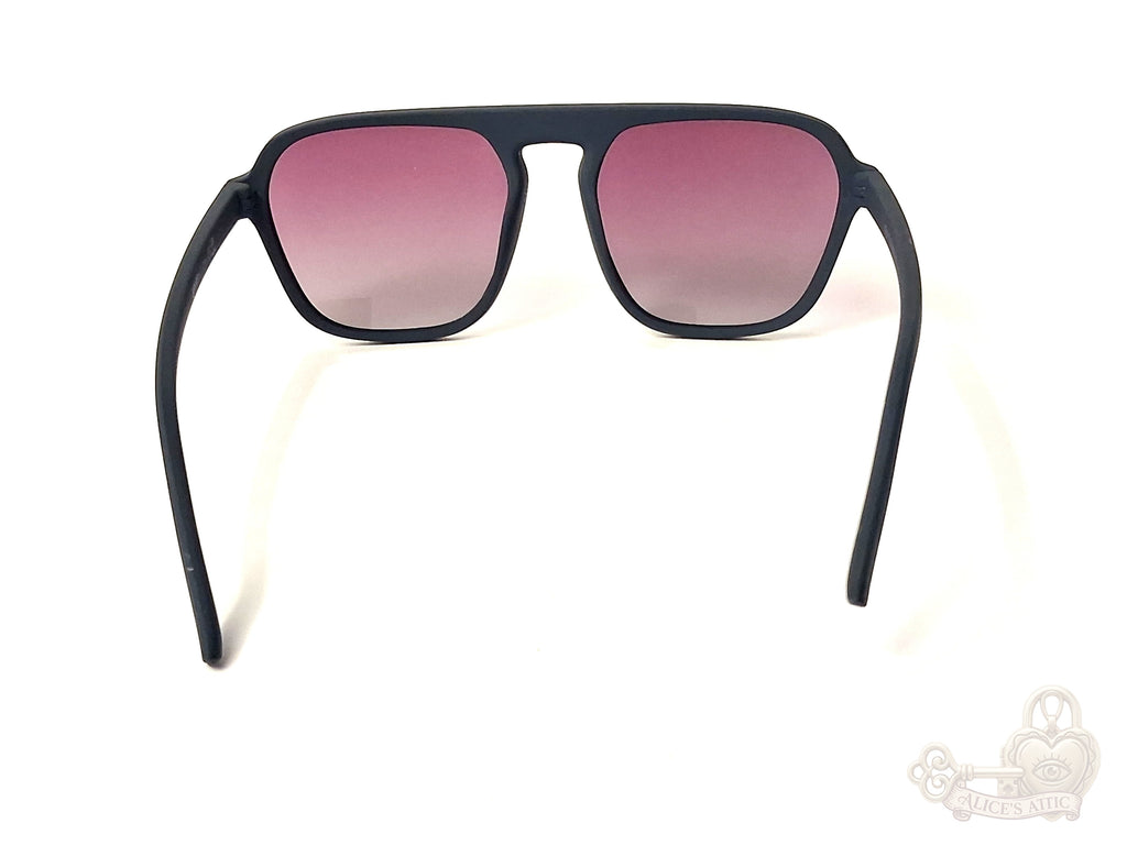 Goodr Retro G Deja Vu Daydream Flat-Top UV400 Sunglasses Navy Blue Pink Fade - Image 5