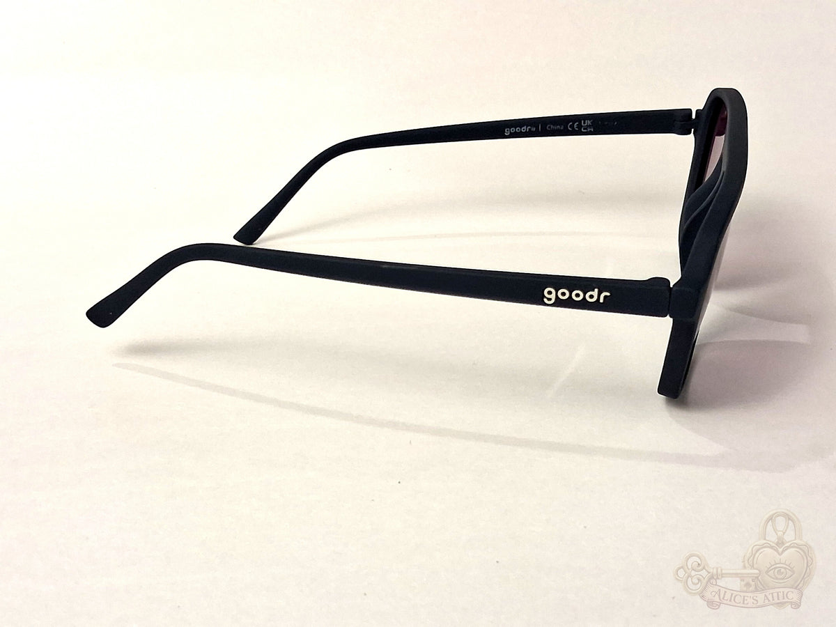 Goodr Retro G Deja Vu Daydream Flat-Top UV400 Sunglasses Navy Blue Pink Fade - Image 7