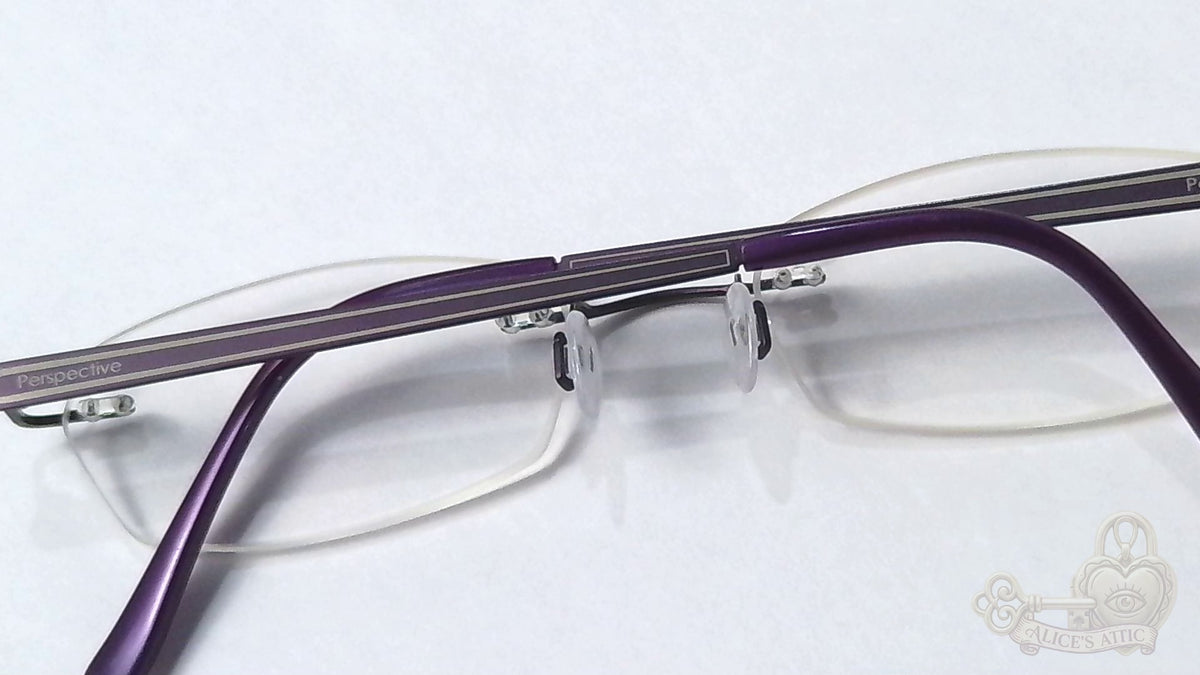 Götti Perspective Rimless Eyeglasses Black Metal Korea Violet Optical Frames - Image 10