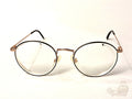 J. David Burgundy Round Metal Eyeglass Frames Clear Demo Lenses - Image 1