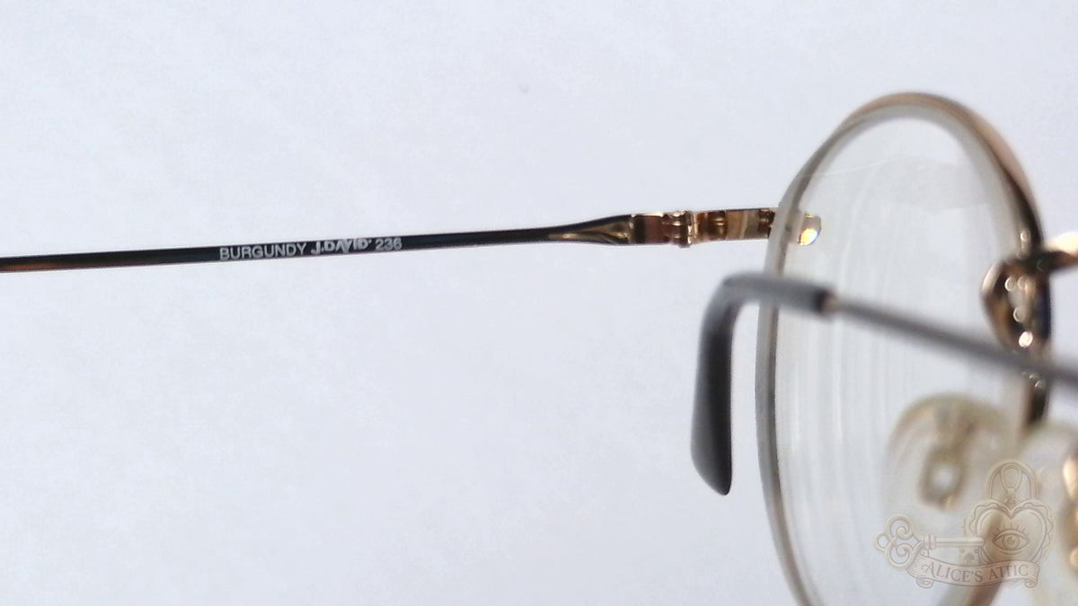 J. David Burgundy Round Metal Eyeglass Frames Clear Demo Lenses - Image 12