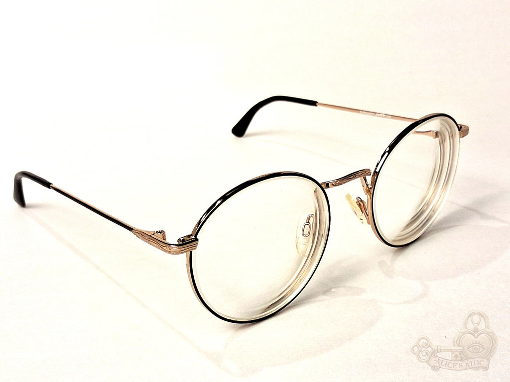 J. David Burgundy Round Metal Eyeglass Frames Clear Demo Lenses - Image 2