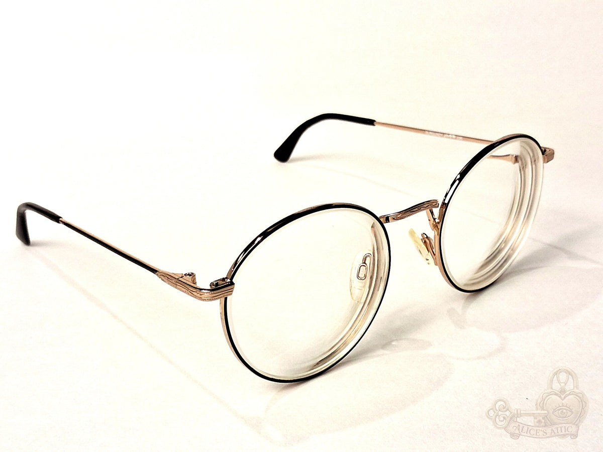 J. David Burgundy Round Metal Eyeglass Frames Clear Demo Lenses - Image 2