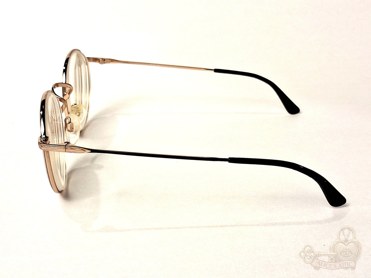 J. David Burgundy Round Metal Eyeglass Frames Clear Demo Lenses - Image 4