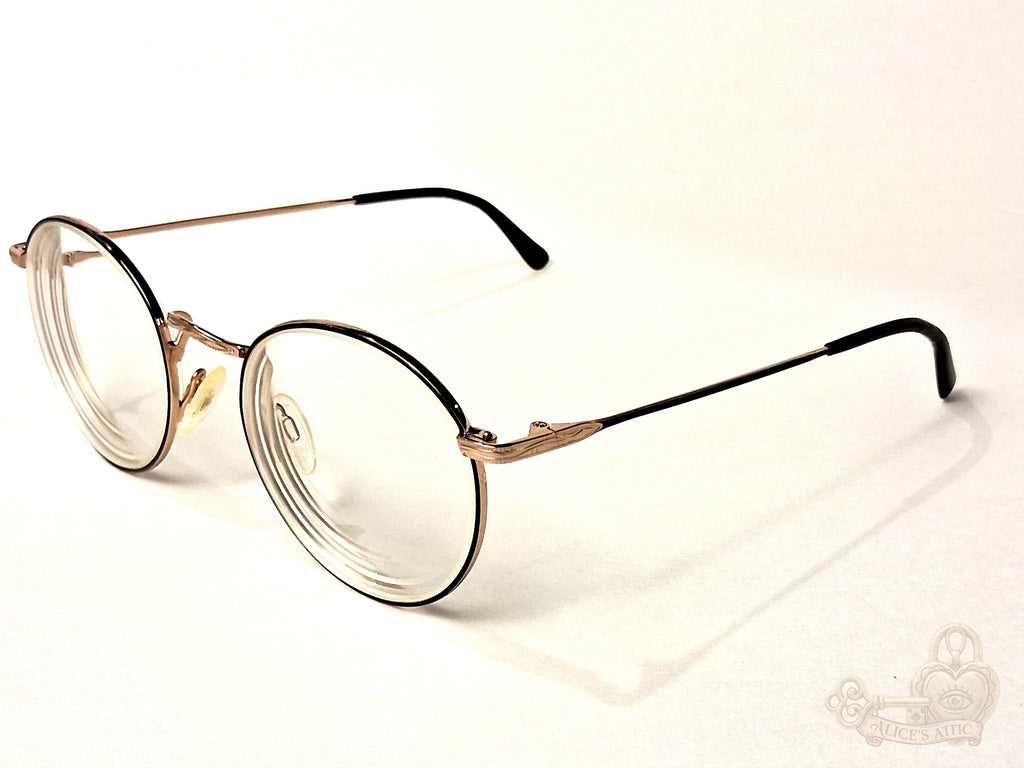J. David Burgundy Round Metal Eyeglass Frames Clear Demo Lenses - Image 5