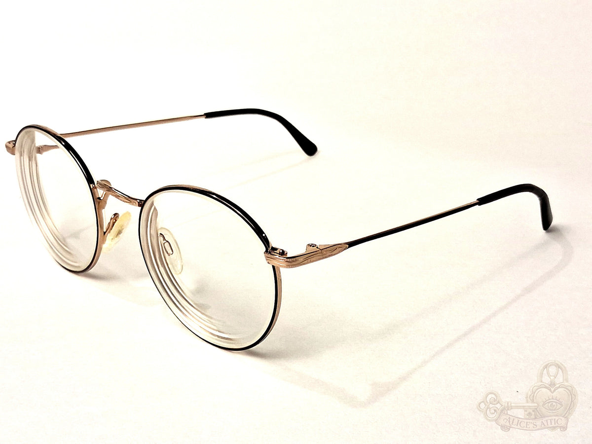 J. David Burgundy Round Metal Eyeglass Frames Clear Demo Lenses - Image 5