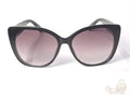 Jessica Simpson Black Cat Eye Sunglasses Quilted Gold Temples - Image 1