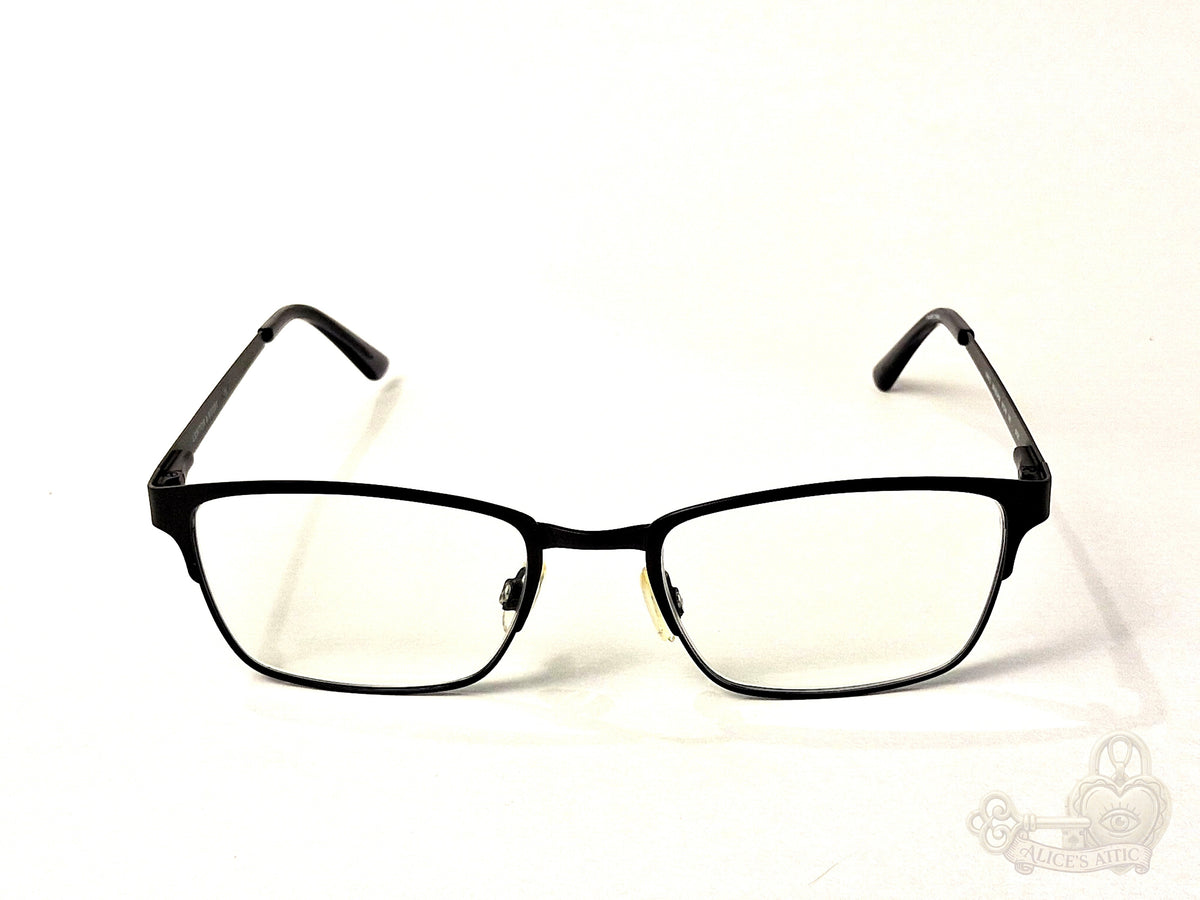 Lenton & Rusby LR4013 Black Metal Rectangle Eyeglasses Frames 51-18-140 - Image 1