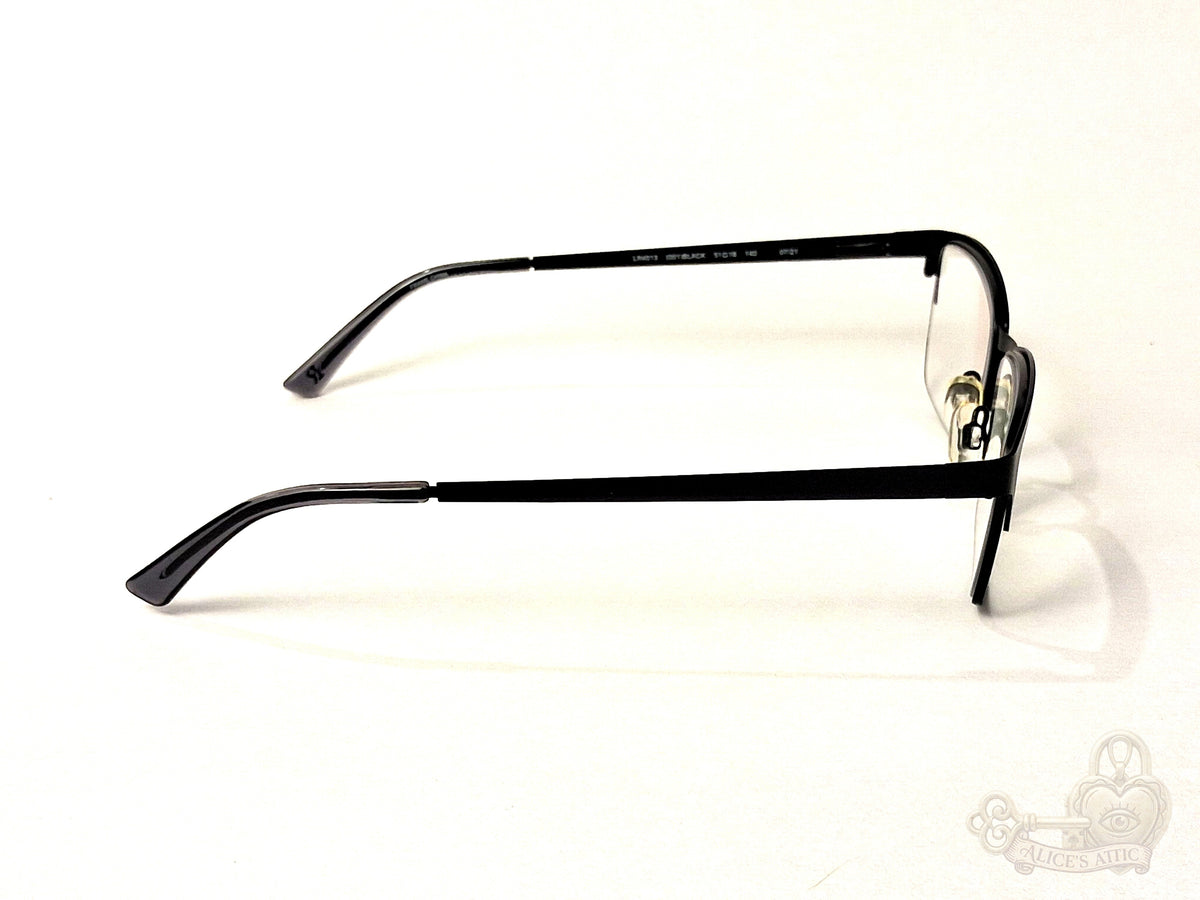 Lenton & Rusby LR4013 Black Metal Rectangle Eyeglasses Frames 51-18-140 - Image 3