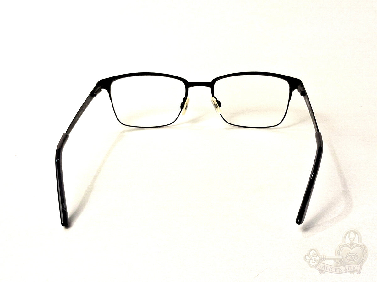 Lenton & Rusby LR4013 Black Metal Rectangle Eyeglasses Frames 51-18-140 - Image 5