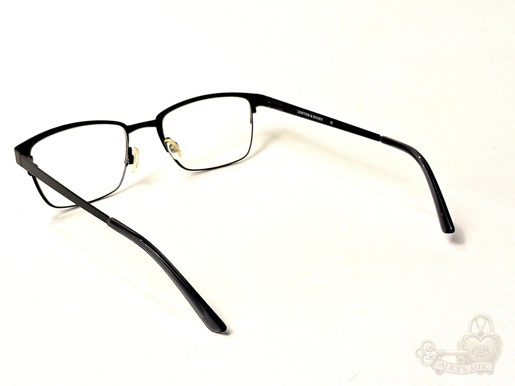 Lenton & Rusby LR4013 Black Metal Rectangle Eyeglasses Frames 51-18-140 - Image 6