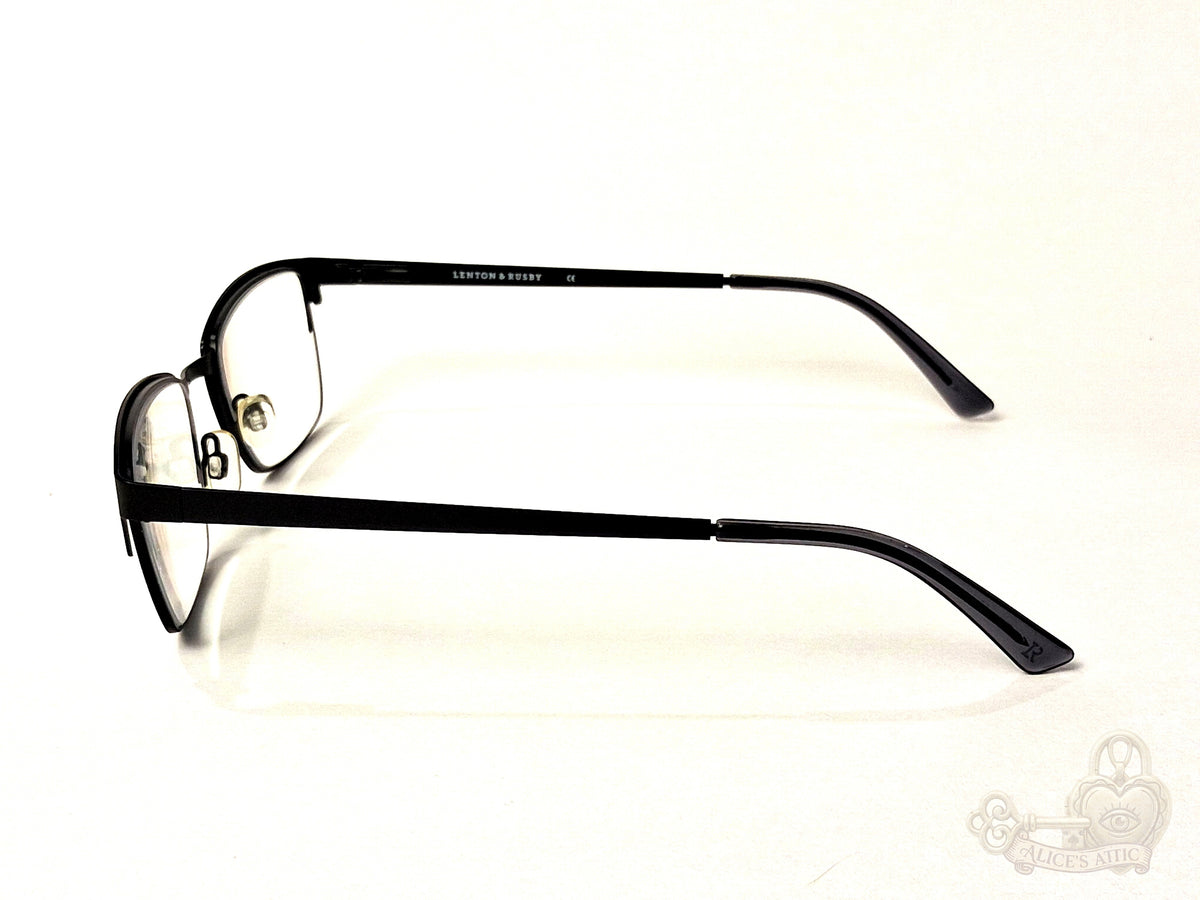 Lenton & Rusby LR4013 Black Metal Rectangle Eyeglasses Frames 51-18-140 - Image 7