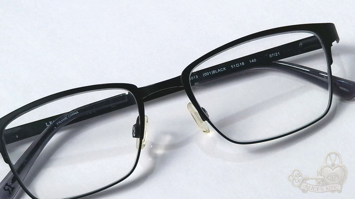 Lenton & Rusby LR4013 Black Metal Rectangle Eyeglasses Frames 51-18-140 - Image 9
