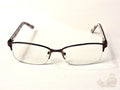 London Fog Semi-Rimless Rectangular Eyeglass Brown Plaid Designer Optical Frames - Image 1