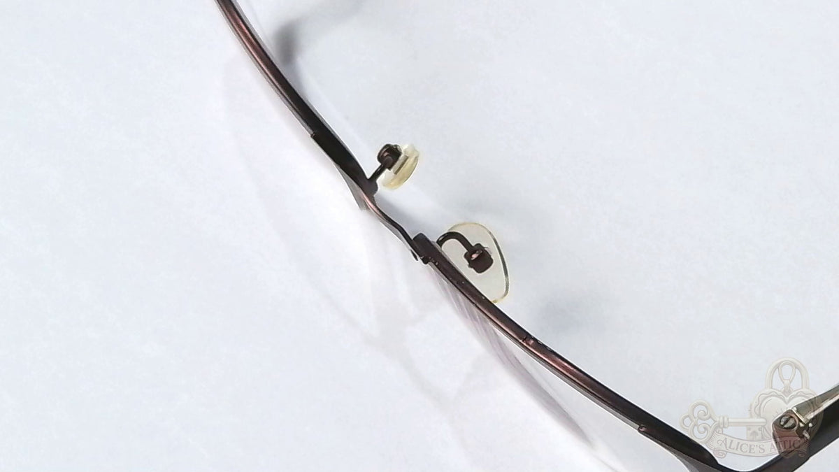 London Fog Semi-Rimless Rectangular Eyeglass Brown Plaid Designer Optical Frames - Image 15