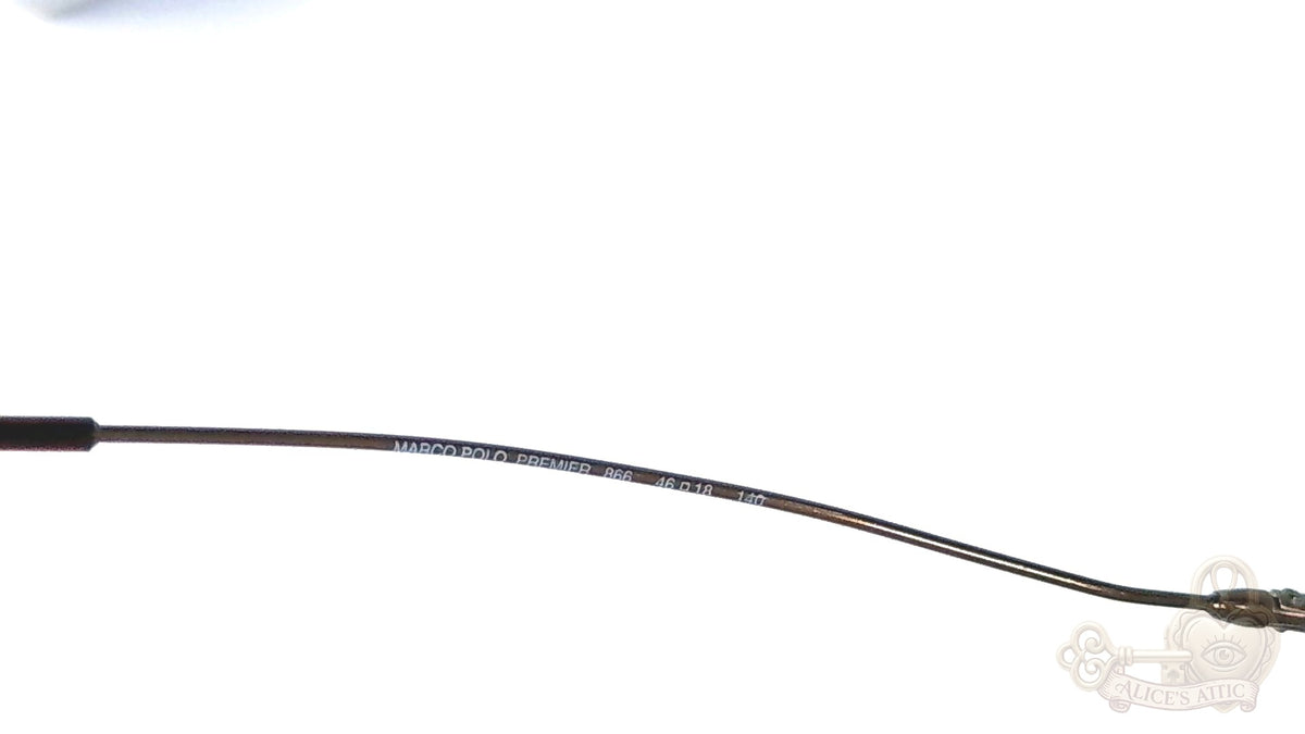 Marco Polo Italy Vintage Bronze Round Rimless Eyeglass Frames 46-18-140 - Image 10