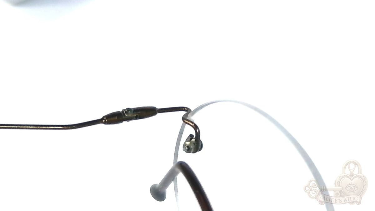 Marco Polo Italy Vintage Bronze Round Rimless Eyeglass Frames 46-18-140 - Image 13