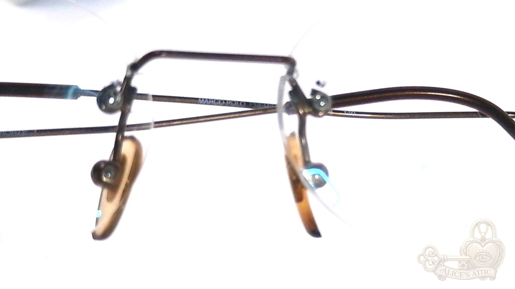 Marco Polo Italy Vintage Bronze Round Rimless Eyeglass Frames 46-18-140 - Image 12