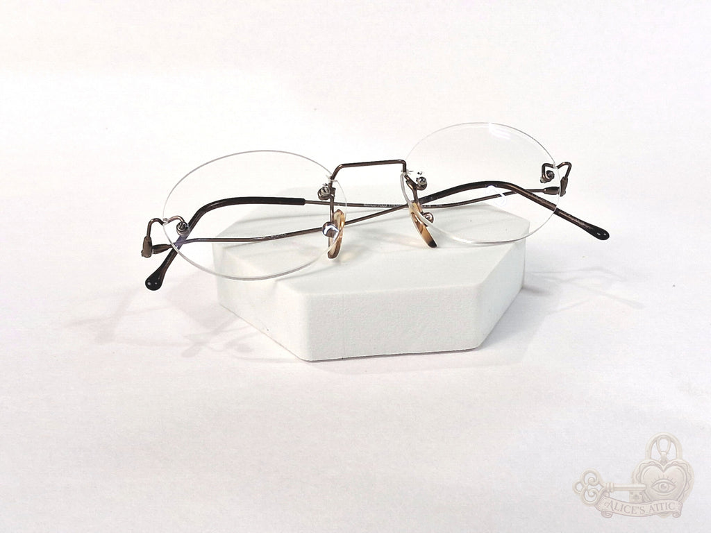 Marco Polo Italy Vintage Bronze Round Rimless Eyeglass Frames 46-18-140 - Image 17