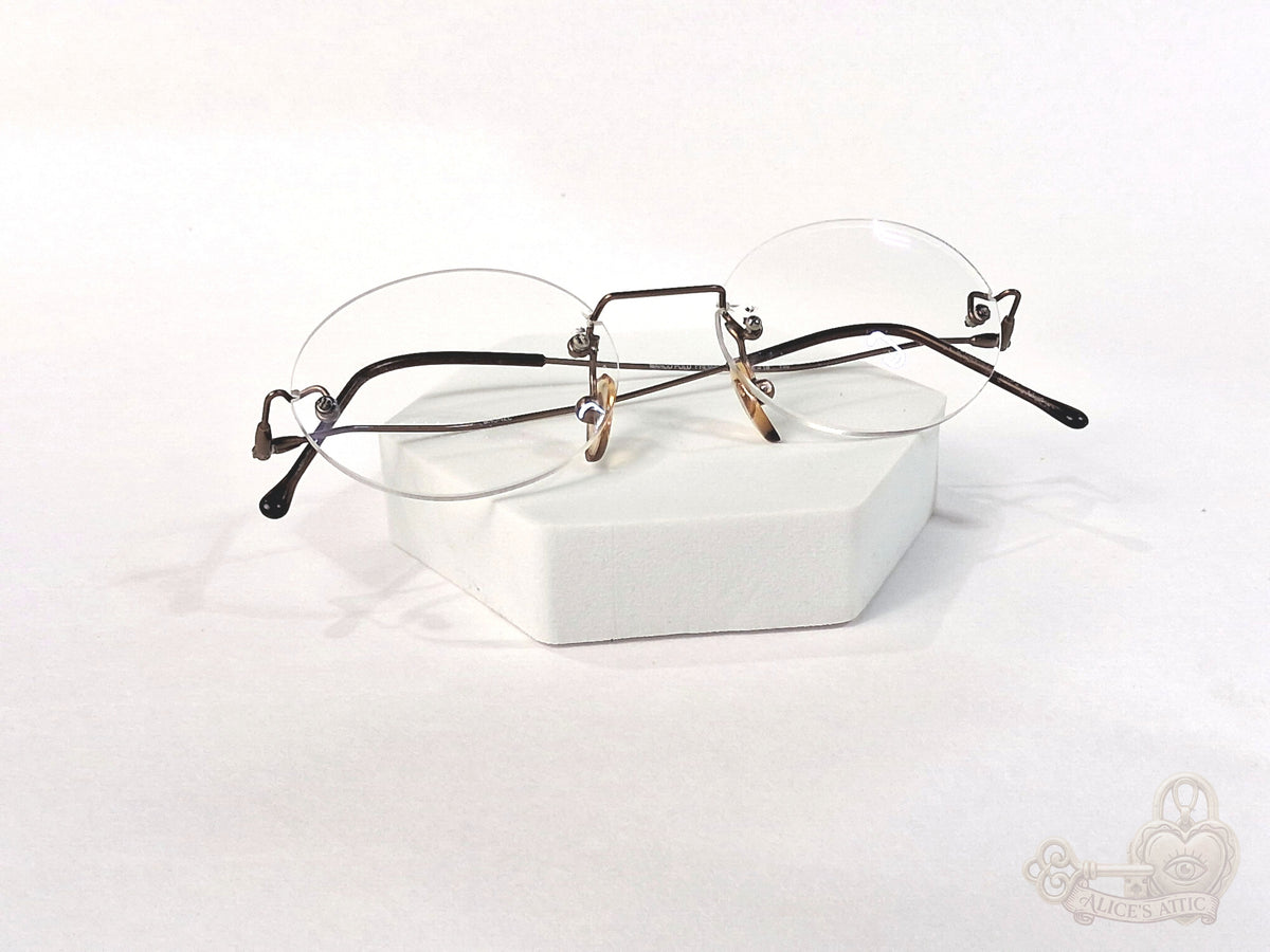 Marco Polo Italy Vintage Bronze Round Rimless Eyeglass Frames 46-18-140 - Image 17