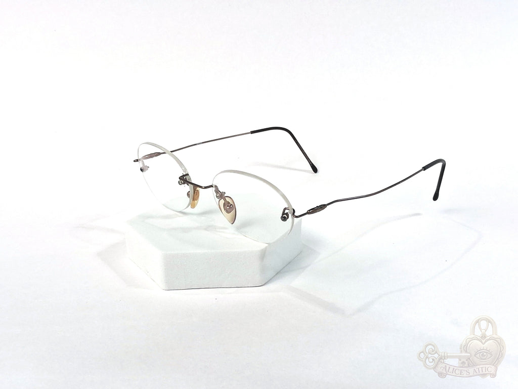Marco Polo Italy Vintage Bronze Round Rimless Eyeglass Frames 46-18-140 - Image 15