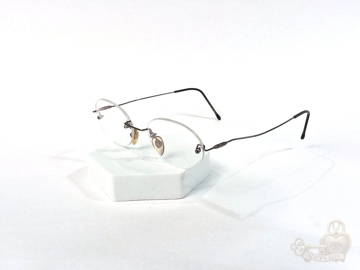 Marco Polo Italy Vintage Bronze Round Rimless Eyeglass Frames 46-18-140 - Image 15