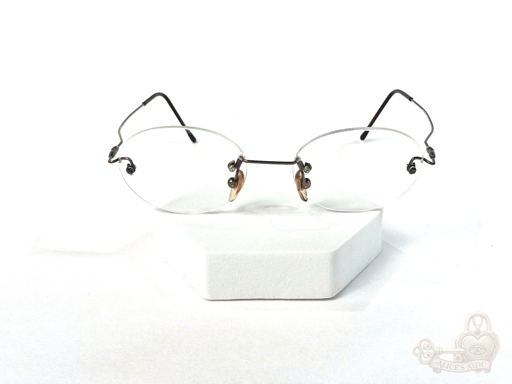 Marco Polo Italy Vintage Bronze Round Rimless Eyeglass Frames 46-18-140 - Image 9