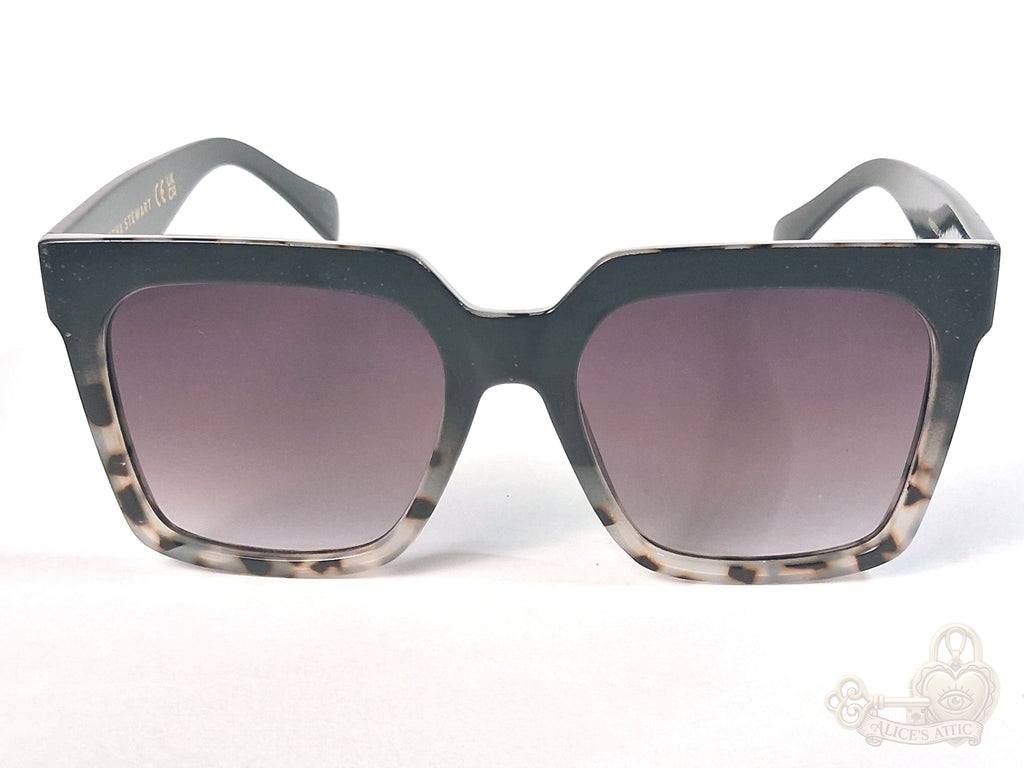 Martha Stewart Black Tortoise Purple Lens MS145 Square Sunglasses - Image 1