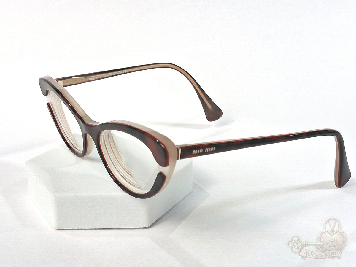 Miu Miu Made in Italy Tortoiseshell Cat Eye Eyeglass Frames - Image 13